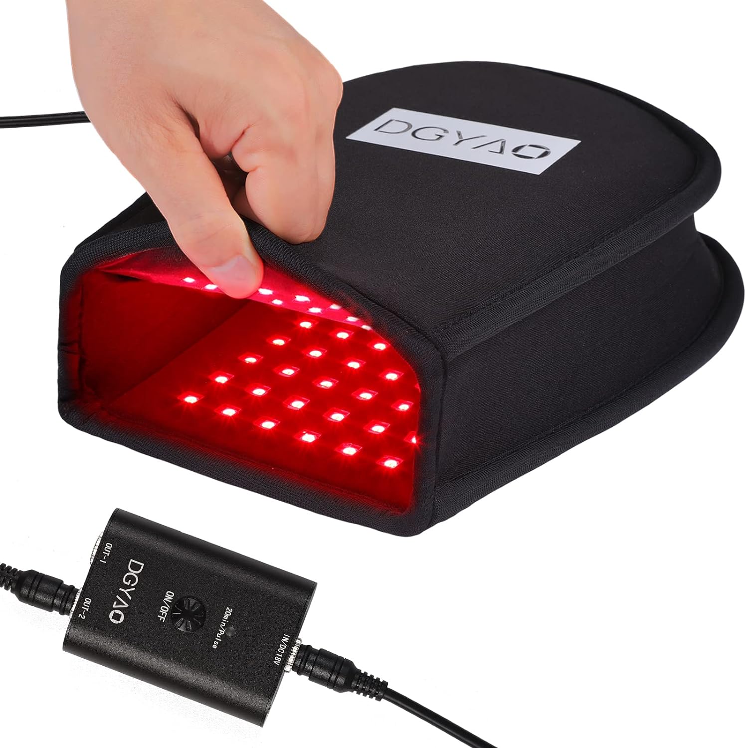 Product image of Red Light Therapy for Hans Pain Relief with 660NM & 880NM Infrared Glove Pule Mode LED Therapy Device for Wrist Double Side Pad for Fingers Joints Relief