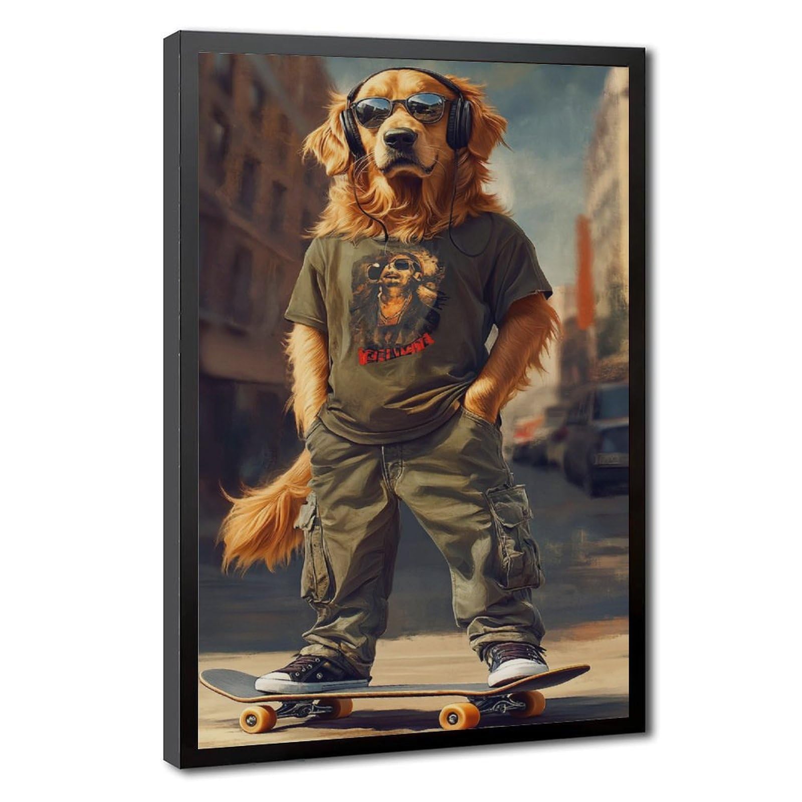 Bareronor Fashionable Golden Retriever Canvas Poster Bedroom Decor Landscape Office Room Decor Gift 24" L X 36" W