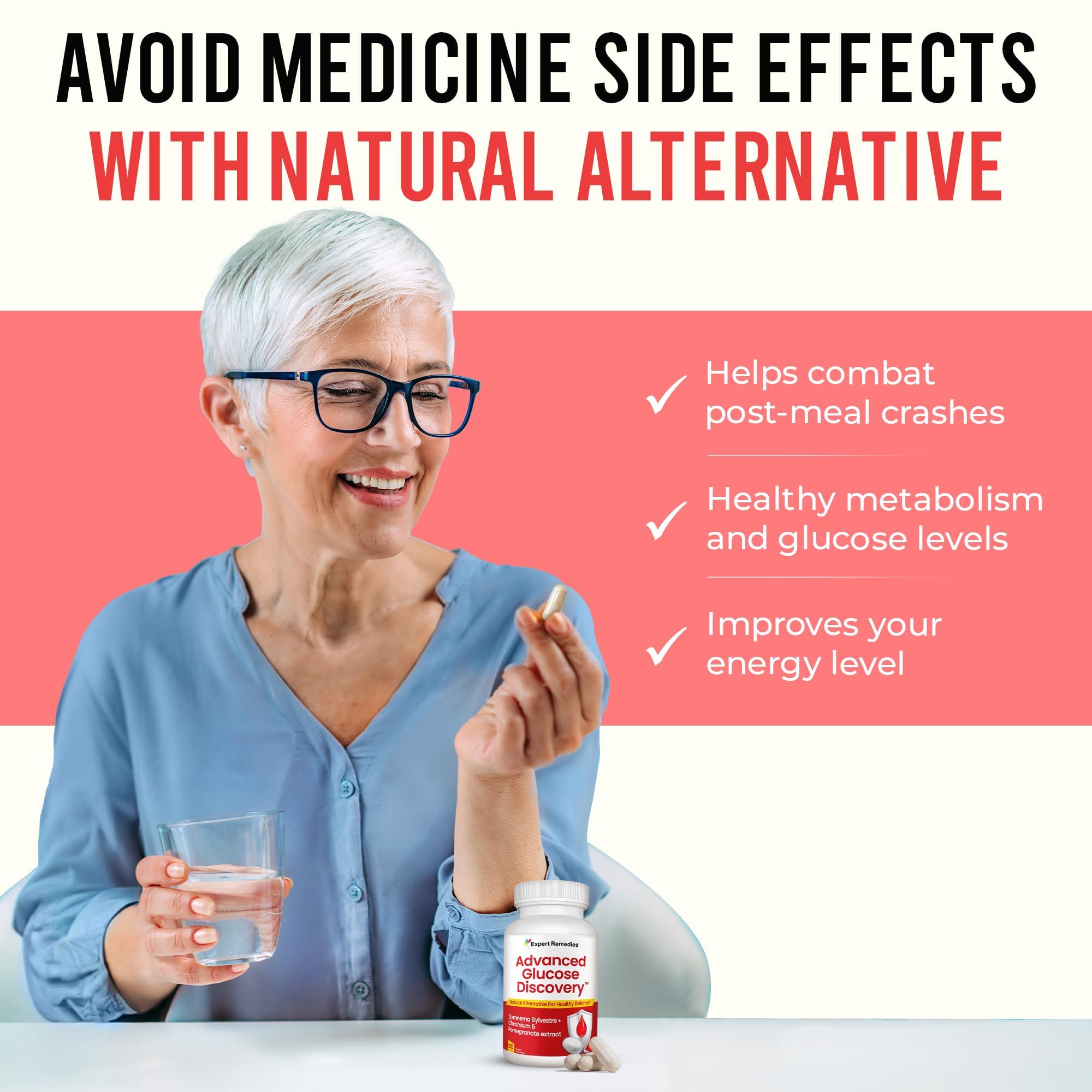 Advanced Glucose Discovery for Sugar Watchers, with Gymnema Sylvestre, Patented Pomegranate Supplement, Crominex 3+, for Glucose Metabolism Wellness - All Natural, Non-GMO - 90 Vegan Capsules — Amazon image 6