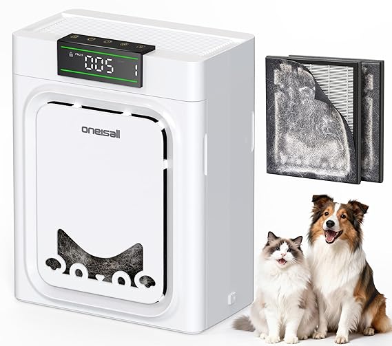 oneisall Air Purifiers for Home Pets with Double-Sided HEPA Washable Filters