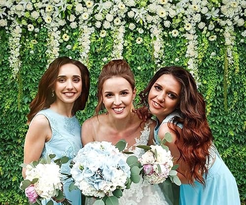 Miniatura 5 de Caaerttply Telón de fondo de hojas verdes verdes para fotografía, telón de fondo de pared de hierba de primavera, 10 x 8 pies, césped verde, flores