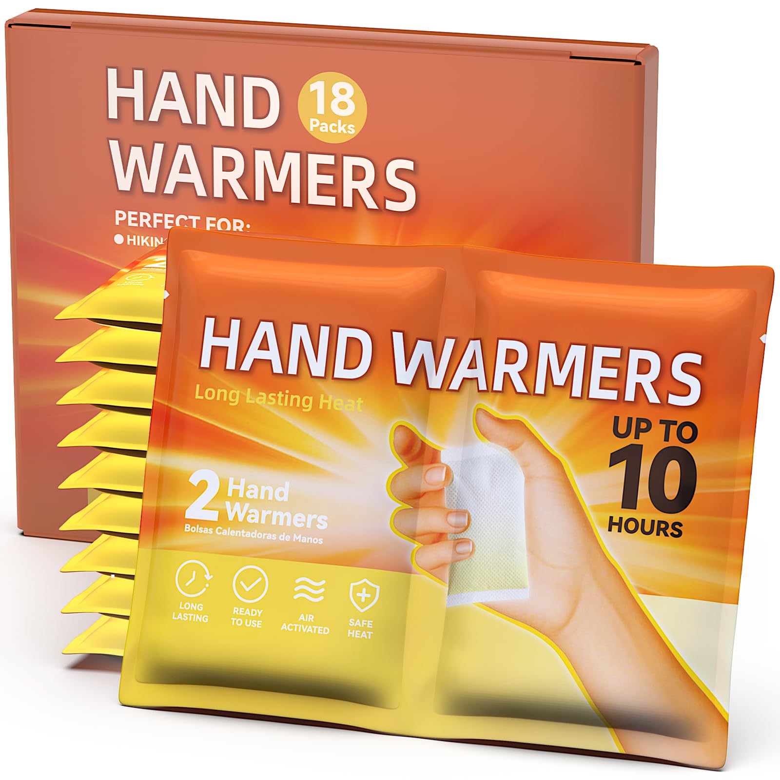 YOSHENNMO Hand Warmers Disposable - Up to 10 Hours of Heat, Super Long Lasting Air Activated Warmers, Quick & Easy Activation, Portable Odor, Free Warmth for Hands