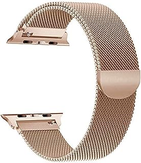 watch strap Stainless steel adjustable wrist strap apple watch series 7 replacement band (45mm, rose gold)