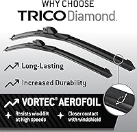Vista 9 de TRICO Diamond 24" + 21" Super Premium Automotive Replacement Windshield Wiper Blades (Set of 2), Passenger and Driver Side All-Weather Beam Wiper