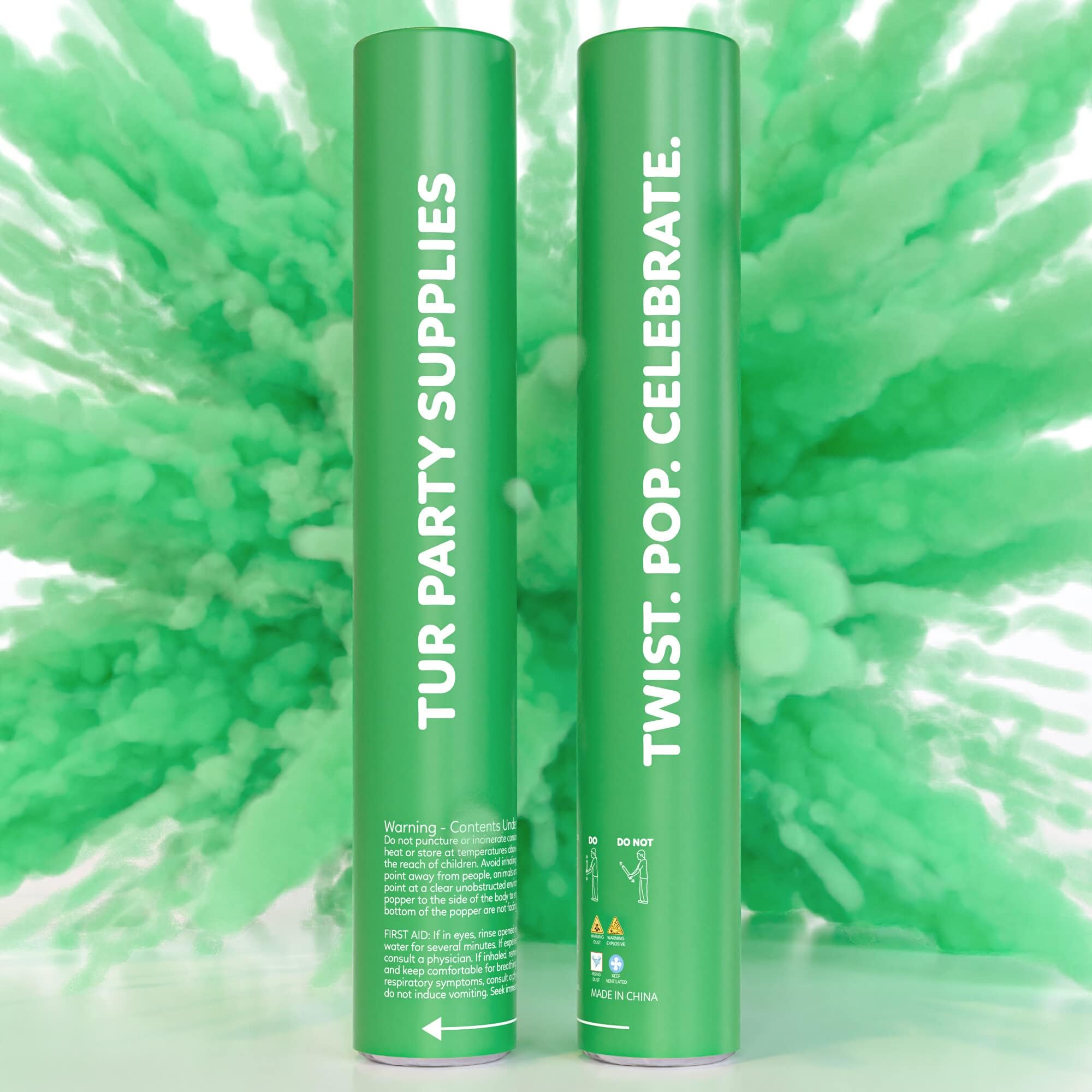 Green Powder Cannons Smoke Bombs Biodegradable Poppers | 2 Pack | Launch 25 f...