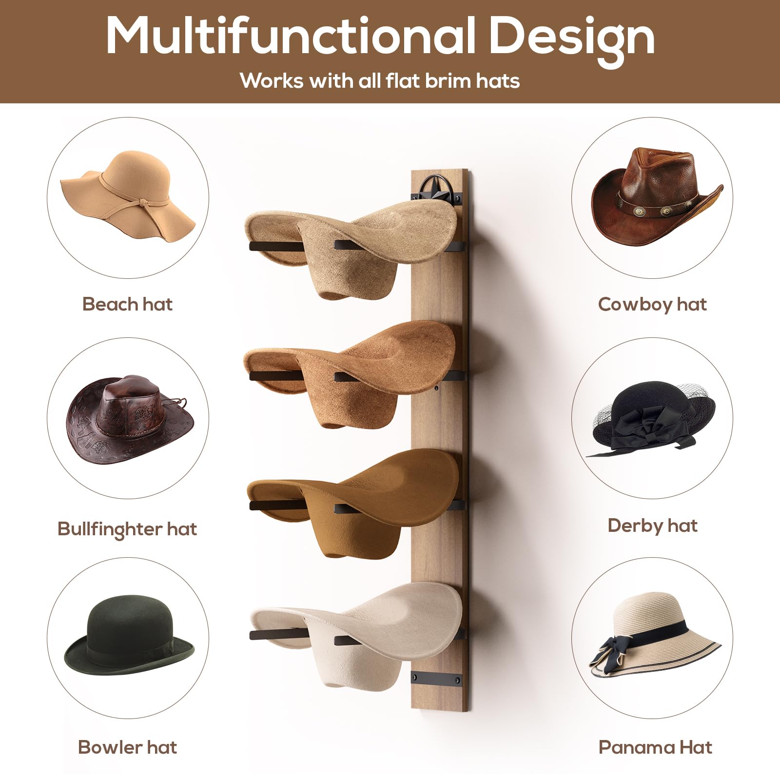 Equestrian Decor Bowler Hat Storage Cowboy Hat Holder Horseshoe