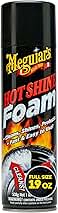 Meguiar's Hot Shine Tire Foam - High Goss Tire Shine That Cleans, Shines, and Protects in One, Deep, Black Shine with Conditioners and UV Protection to Help Keep Tires Looking Like New, 19 Oz Aerosol