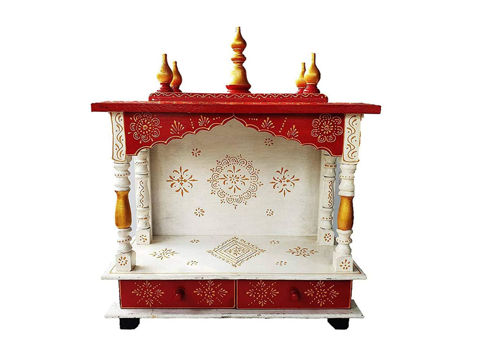 Temple ethnique du Rajasthani en bois sculpté | Autel HB17KI-209