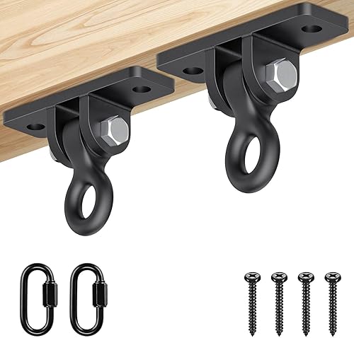 Miniatura 14 de Dolibest Colgador de Columpio de Montaje en Techo de Servicio Pesado, Gancho para Conjunto de Columpios para Columpio de Porche, Hamaca, Silla