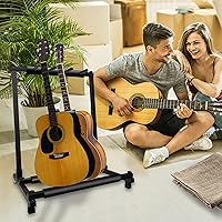 Vista 2 de GeeWin Soporte Múltiple para Guitarras, Soporte de 3 Guitarras, Soporte Plegable para Guitarras, Soporte de Guitarras para Múltiples Guitarras