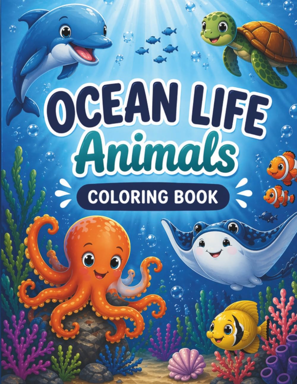 Ocean Animals Coloring & Activity Book for Kids Ages 4–8: Coloring Pages, Mazes, Dot to Dot, and Fun Learning Activities | 131 Pages of Underwater Fun
