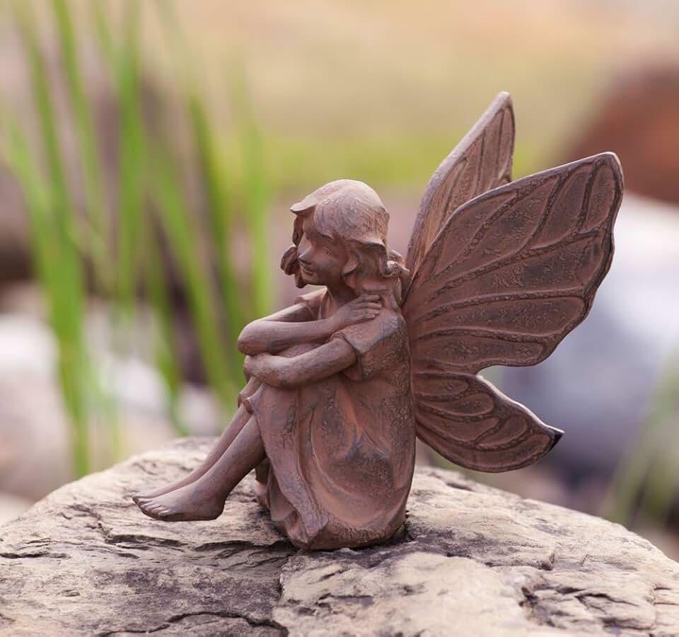 красивые скульптуры феи. садовая фигура фея. фея титания скульптура.