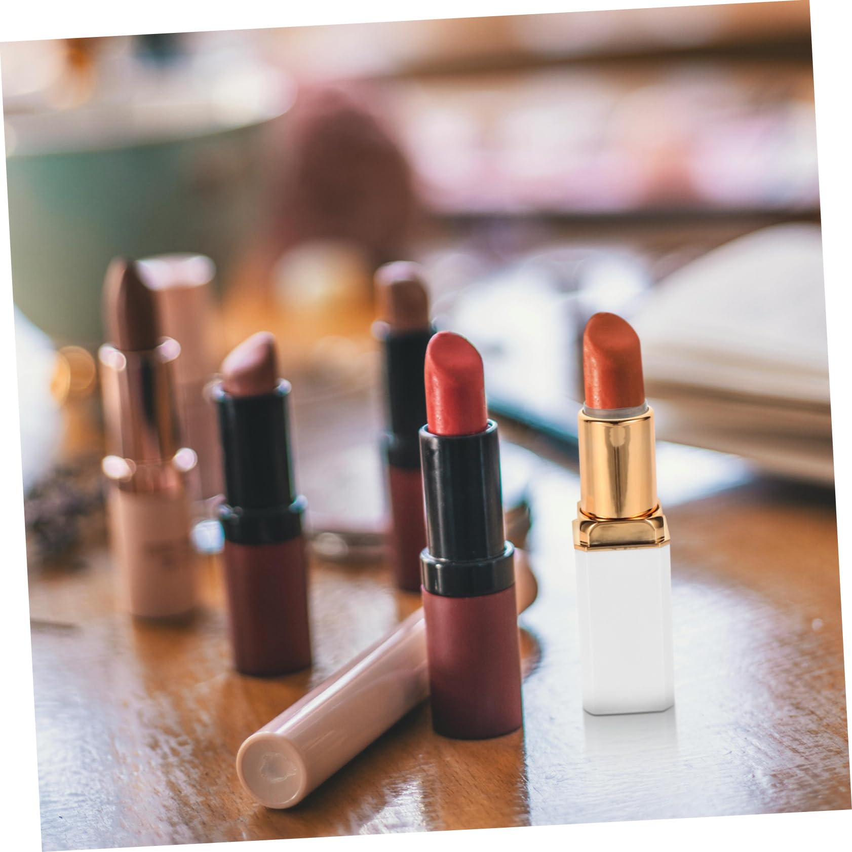 Beaupretty 5sets Sombra Recargable Cosmético Revestimientos Embalaje Tinte Mancha Soporte De Lápiz Labial Mini Cap Bálsamo Varita Mágica Delineador De Labios Equipo Abdominales 10pcs*5