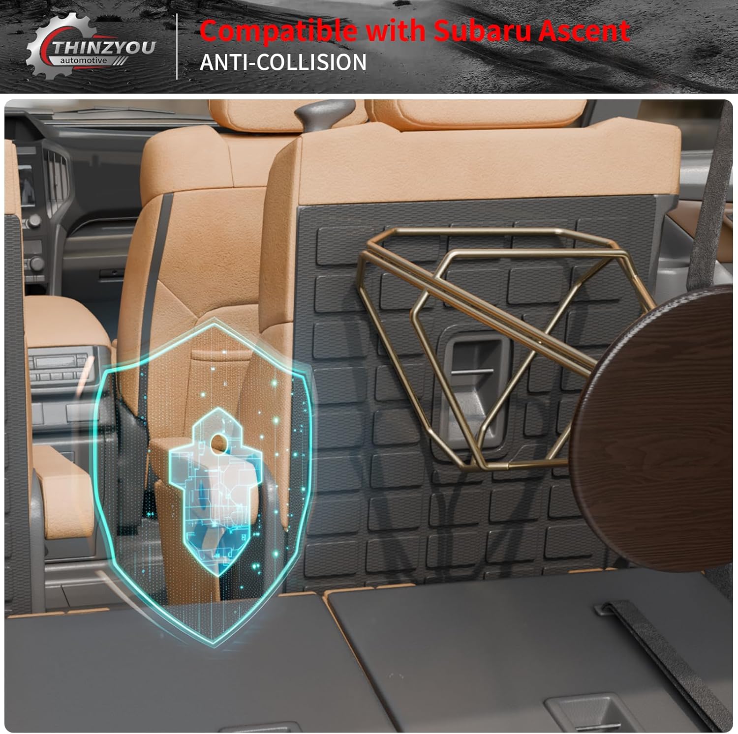 Kick Mats Protector Compatible with 2019-2025 2026 Subaru Ascent Back Seat Cover Protector TPE All Weather Backrest Mats 2024 Ascent Accessories (Fit 7 Seats, 2nd Row Backrest Mats) - Image 5