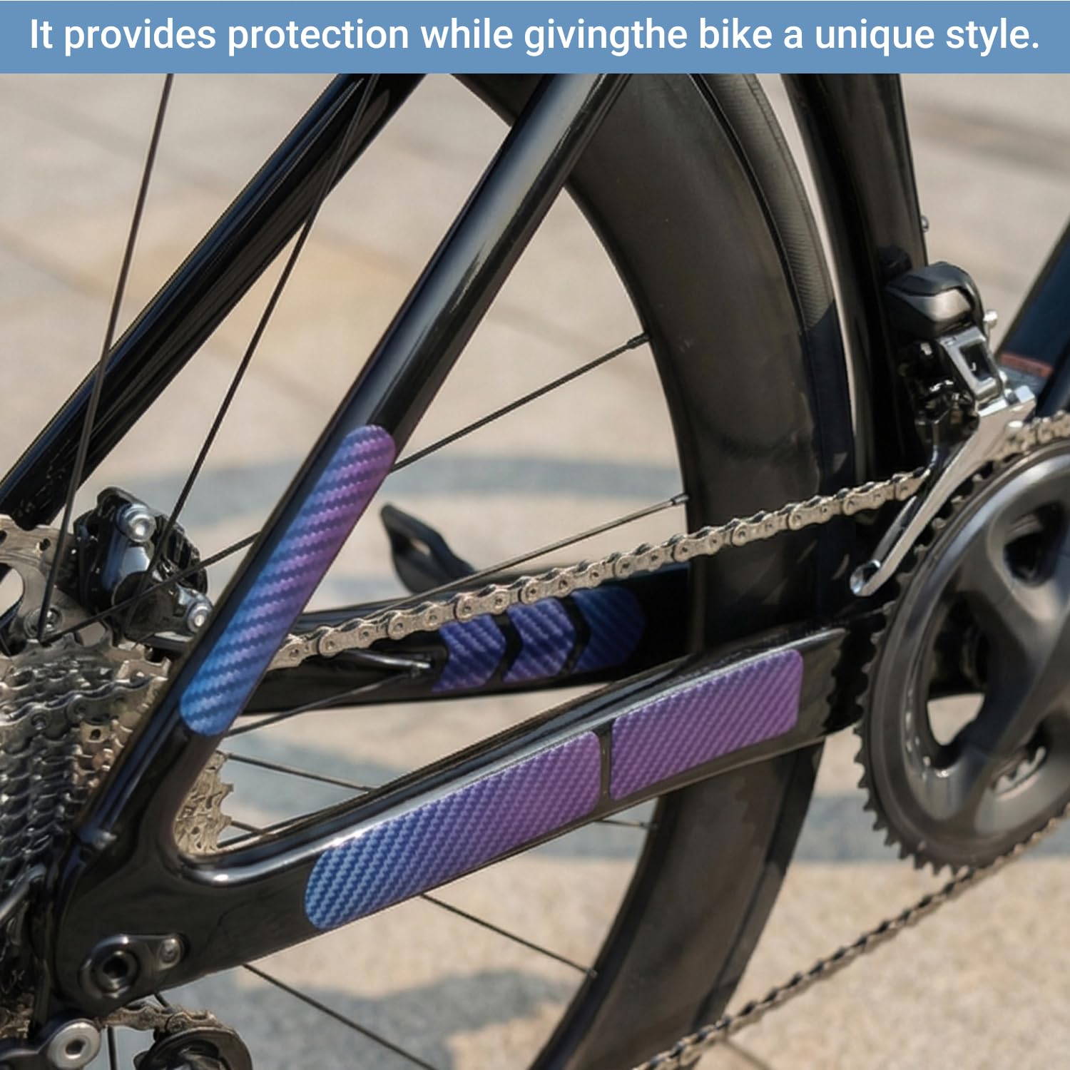 Protection Cadre Vélo Autocollants en Carbone, Film de Protection Cadre Vélo, Autocollants de Protection Vélo, pour Vélo, VTT etc(Couleur Changeante)