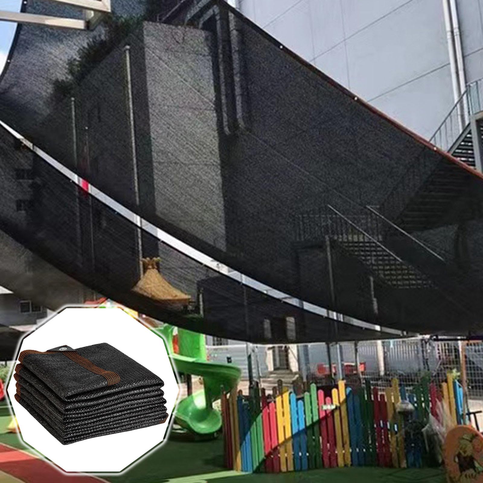 Rete Ombreggiante Nera 2×3m 3×3m 3×4m 3×6m 4×5m 4×6m 5×5m,70% Tessuto Ombreggiante,Rete Telo Ombra Con Occhielli,Rete Ombreggiante Per Pergola Giardino Esterno Piante Serre,Black-7x7m(23*23ft