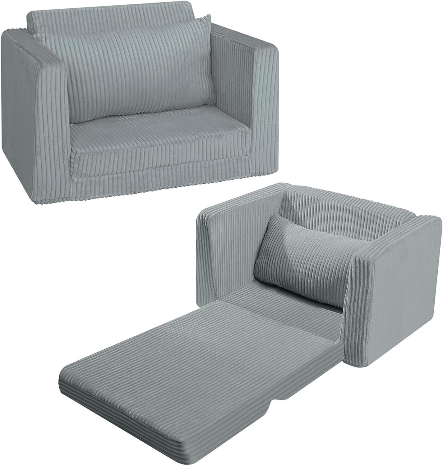 MeMoreCool Kids Couch Fold Out, Flip Out Kids Sofa Chair, Foldable