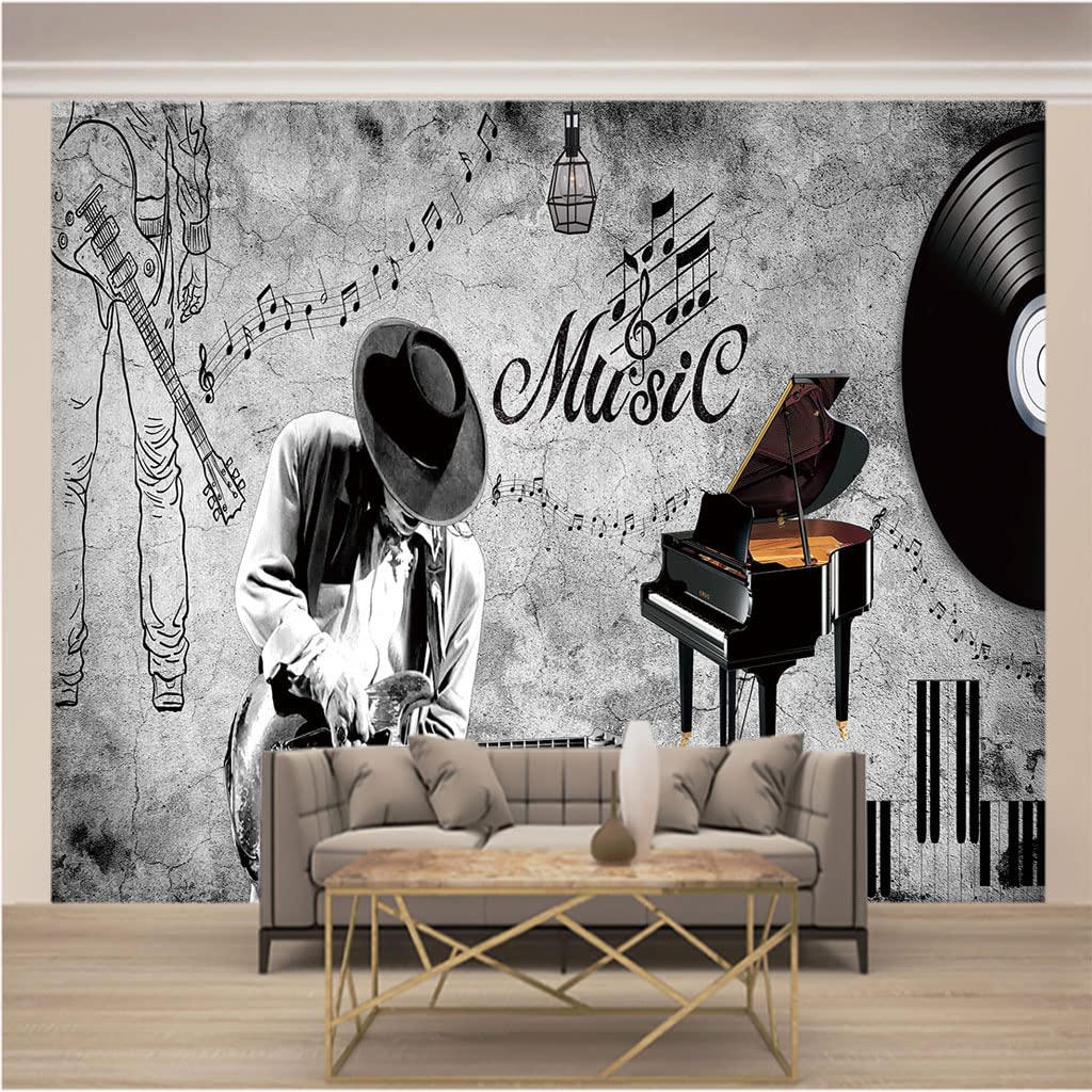Wallpaper mural 3d moderne de musique pour une chambre élégante