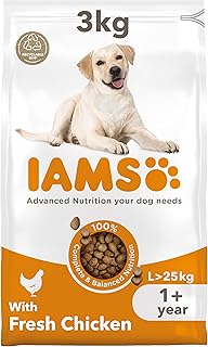 IAMS Adult Large Complete Dry Dog Food Chicken 3kg - With DentalCare System