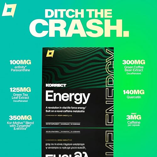 Miniatura 6 de Korrect - Suplemento energético limpio para hombres y mujeres, claridad mental, nootrópico, paraxantina, atención sostenida, resistencia sin