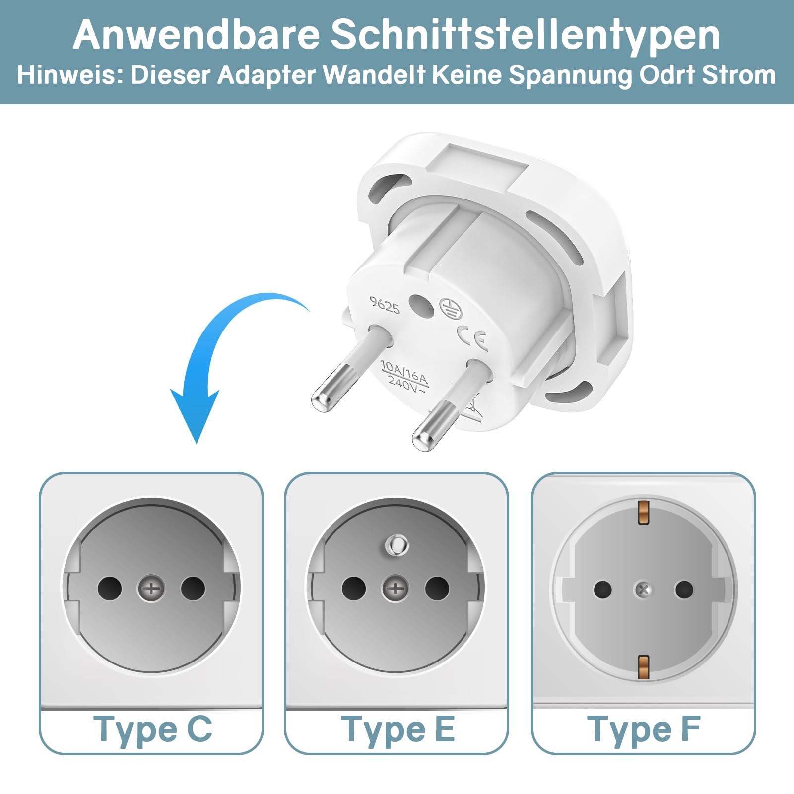 VIEVRE adapter wtyczkowy z Anglii - adapter UK na UE, Niemcy Anglia Wtyczka