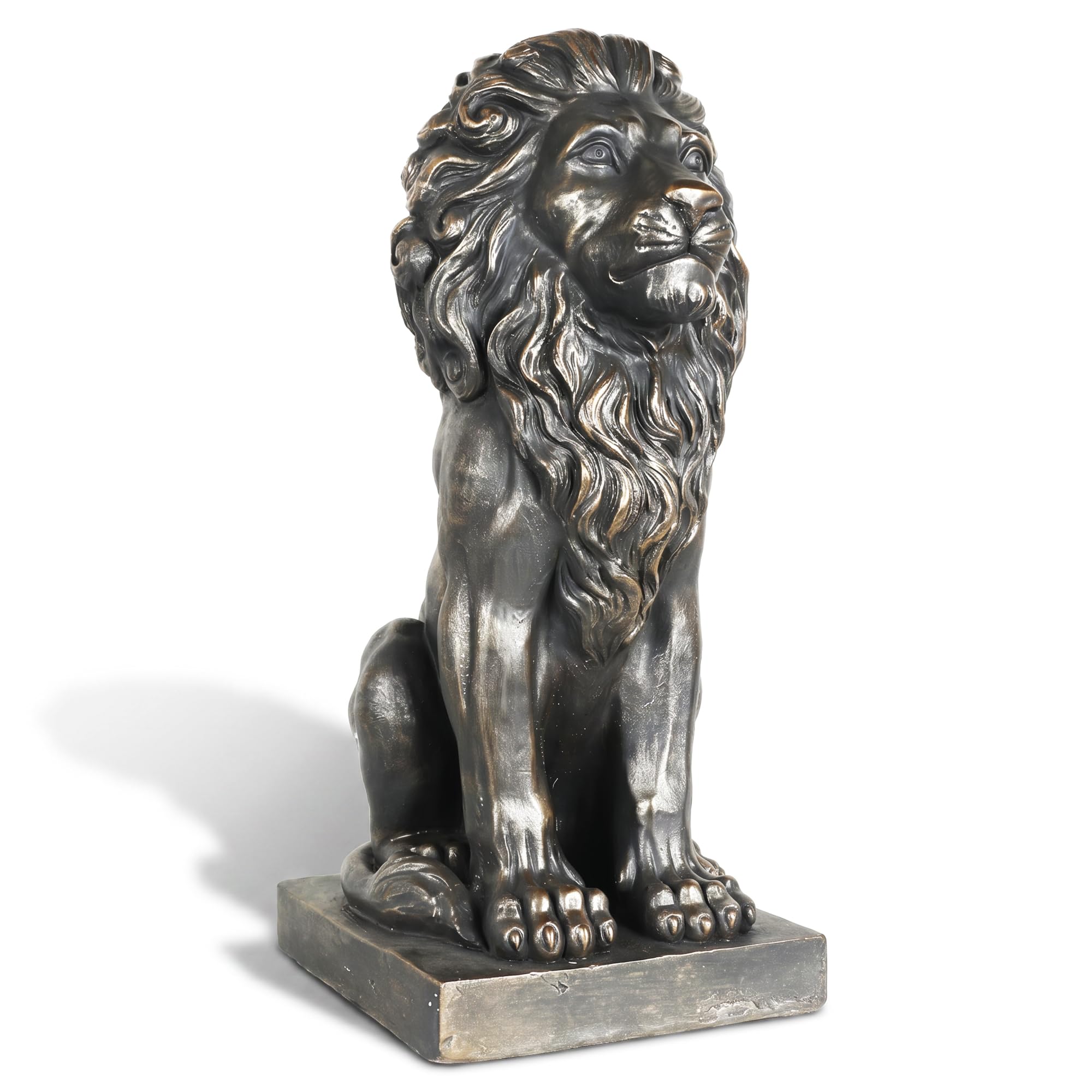 Statue lion or gris D515A01 sculpture de luxe pour entrée