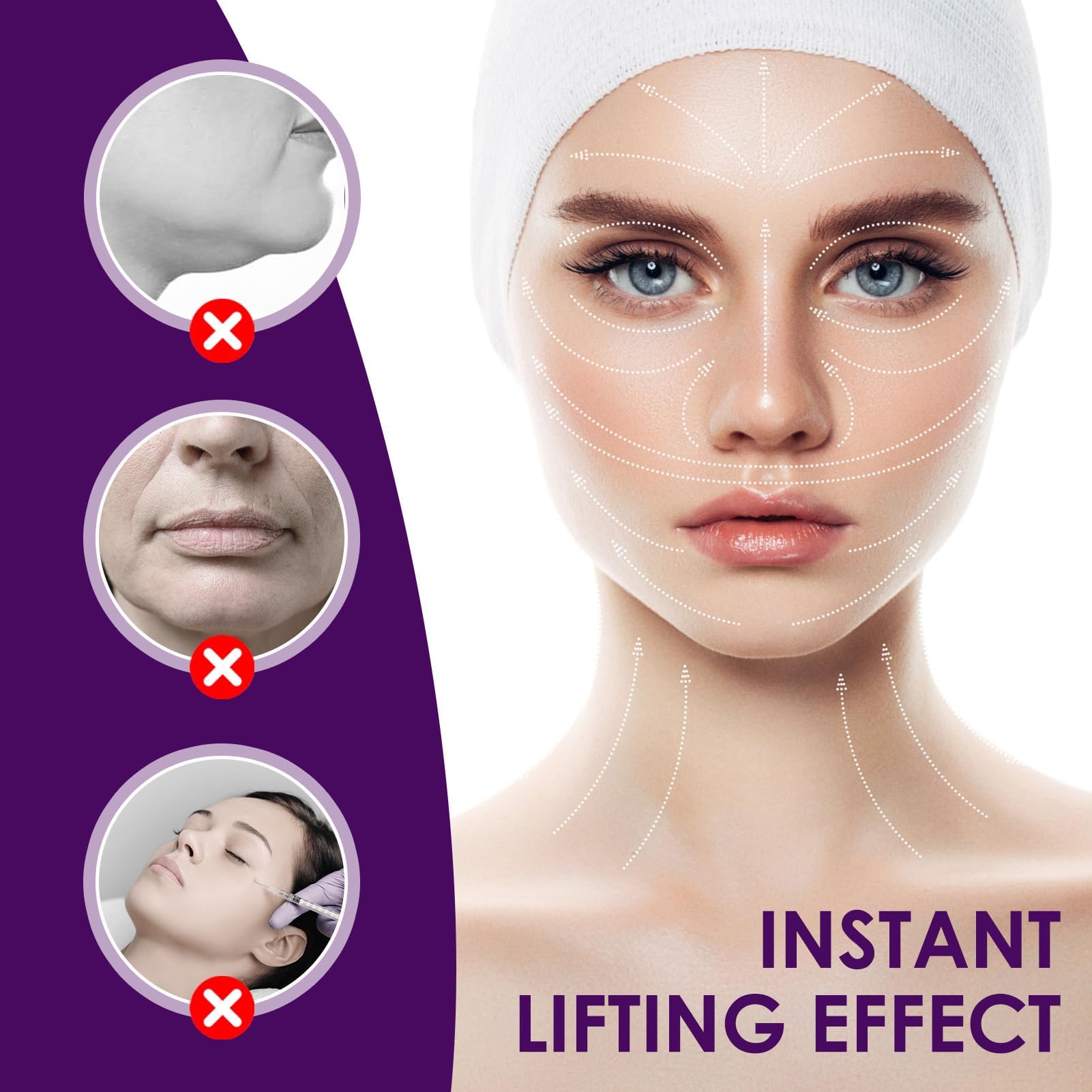 150Pcs Face Lift Tape Invisible Face Tape for Wrinkles Lift Stickers Elasticity Tighten Lift Patches Facial Wrinkle Patches for Jaw Lift Face Lift Anti Wrinkle Eye Chin Lift - Image 3