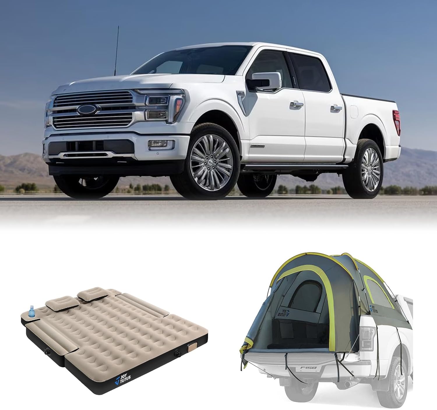 5.5'-6' Truck Tent + Built-in Pump 5.5-5.8Ft Truck Bed Air Mattress