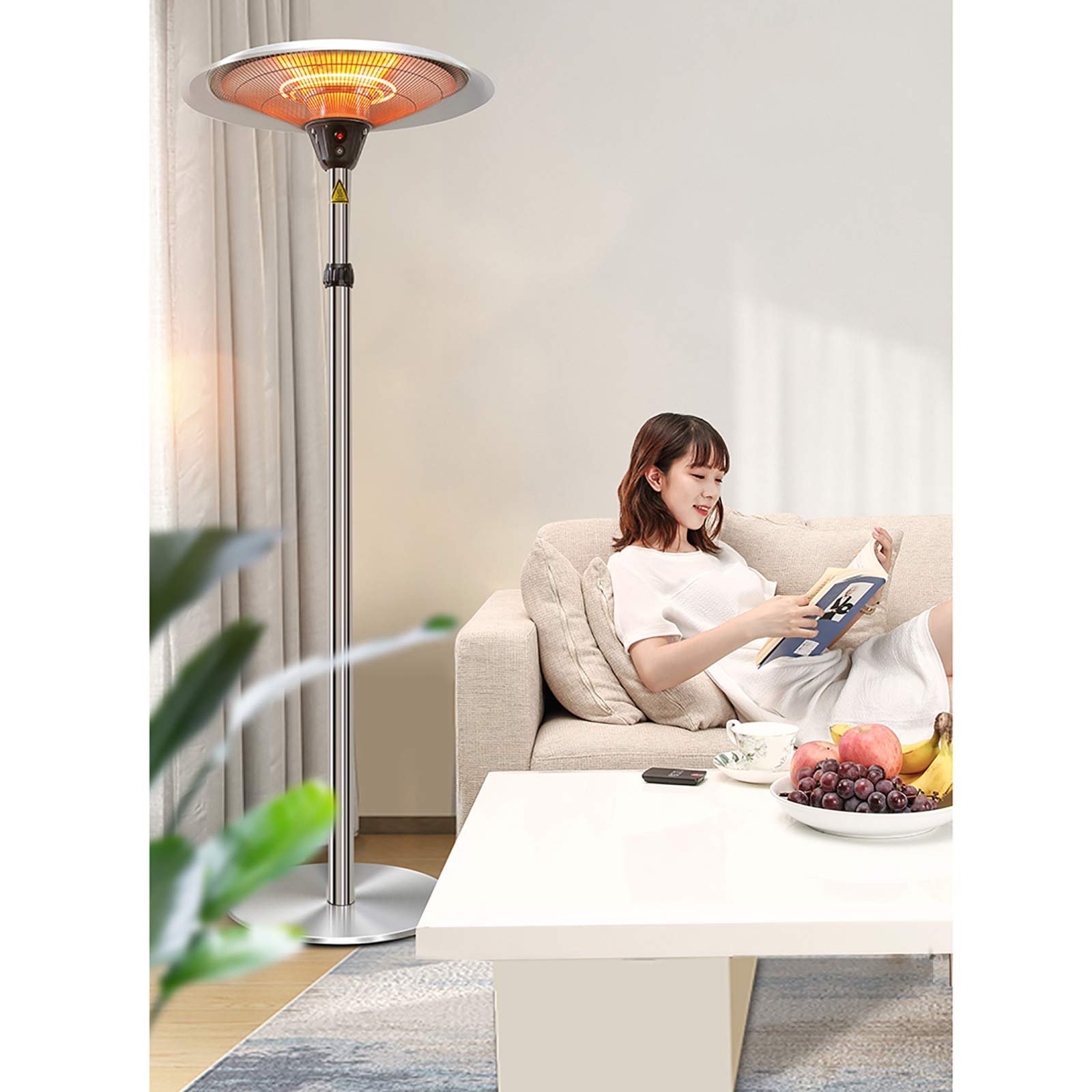 Stufa a Fungo a Infrarossi Patio per Interno Esterno IP44 - livelli di potenza a tre livelli Riscaldatore per patio per protezione dal surriscaldamento, resistente alle intemperie, giardino (220V)
