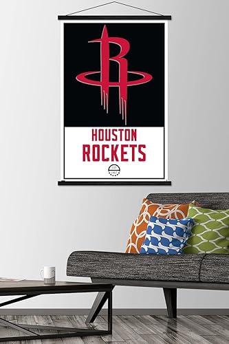 Miniatura 2 de Trends International NBA Houston Rockets - Póster de pared con logotipo 21, 22.375 x 34 pulgadas, paquete de impresión y colgador negro