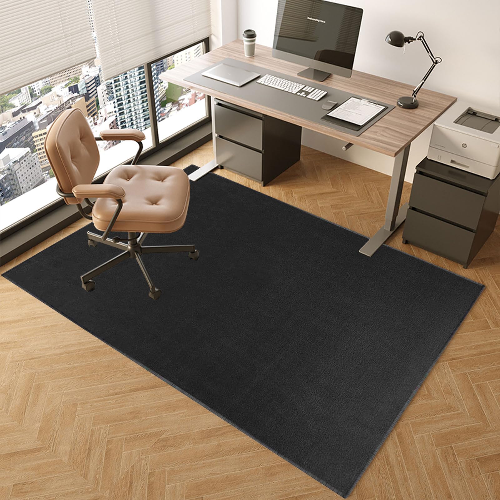 TOYOCC Bodenschutzmatte 160 x 180 cm Großformat Bürostuhl Unterlage für Hart Boden, rutschfest Stuhl Unterlage Gaming Teppich Stuhlunterlage