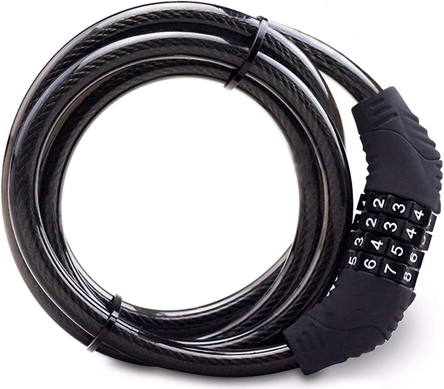 BARGAINS-GALORE NEW 4 DIGIT COMBINATION STEEL CABLE LOCK SECURITY BIKE LOCK BLACK MOTORCYCLE