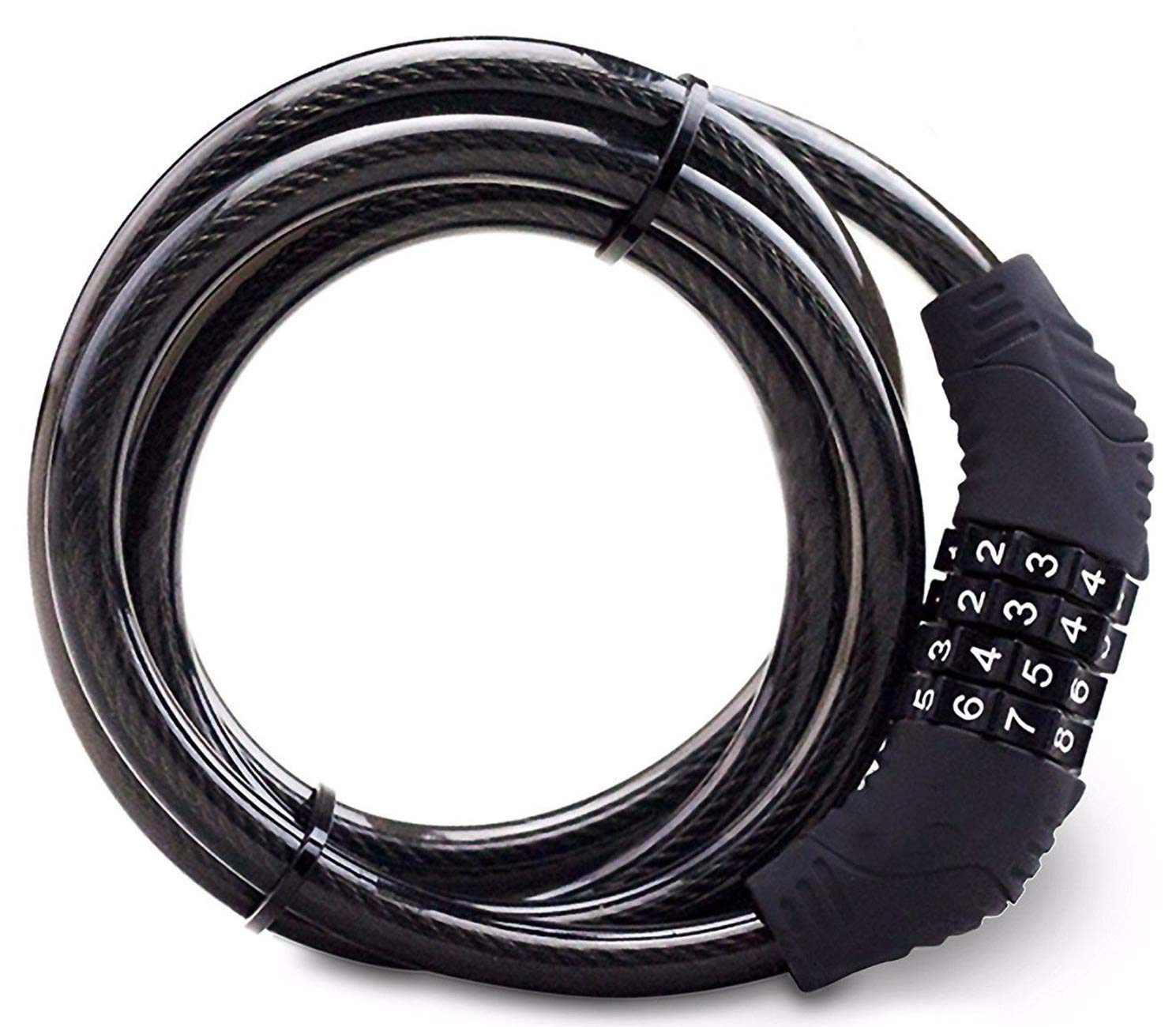 BARGAINS-GALORE NEW 4 DIGIT COMBINATION STEEL CABLE LOCK SECURITY BIKE LOCK BLACK MOTORCYCLE