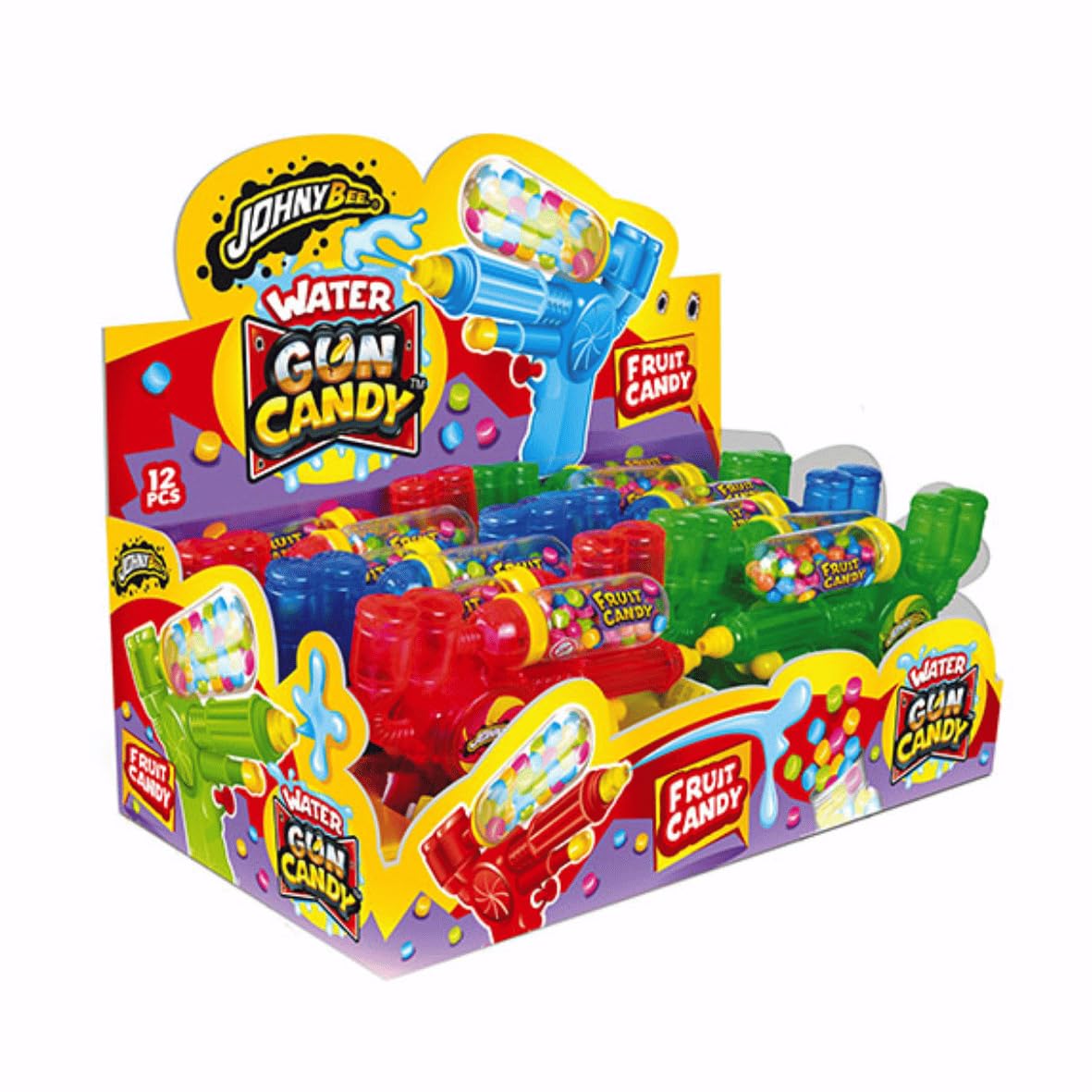 Caramelle con Pistola Acqua Water Gun Candy Candy Toys JohnyBee Espositore da 12 x 15 g