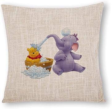 Amazon Co Jp くまのプーさんといたずらな象 クッションカバー 座布団 車やソファー用枕カバー インテリア 飾り 抱き枕カバー おしゃれ 可愛い ホーム キッチン