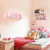 Vista 5 de AOCEAN Letras de madera rosa de 8 pulgadas, letras de madera sin terminar para decoración de pared, letras decorativas de pie en rodajas, decoración