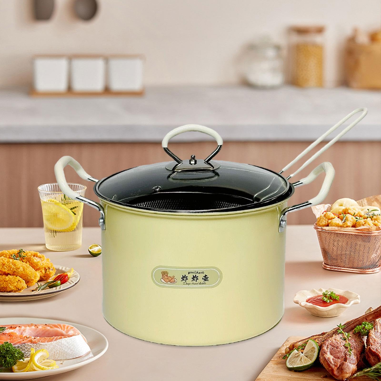 ディープフライヤー Amazon.co.jp: ディープフライヤーポット 鉄製 52L 黄色 取り外し可能