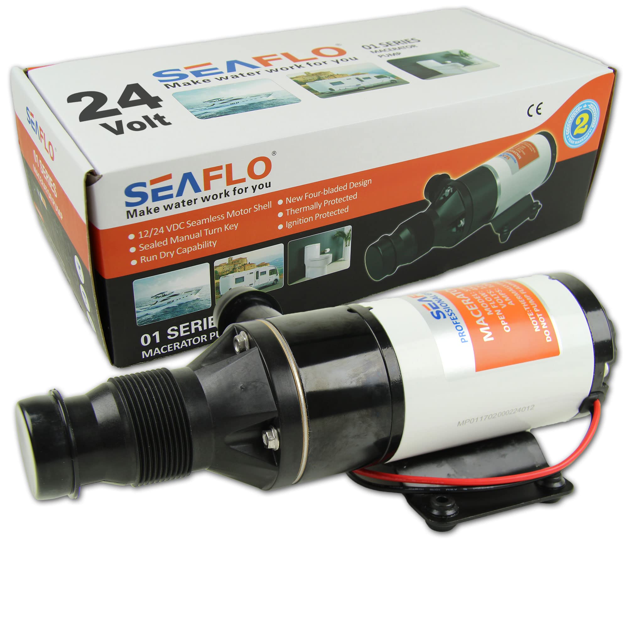 Seaflo® autocebante. 24 V Macer ator Bomba 45 L/min