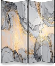 4 Panels Room Divider Screen Luxury Abstract Fluid Art Painting Alcohol Ink Technique Transparent Wood Folding Privacy Screen Partition Canvas Wall Divider Freestanding Portable Indoor Separator