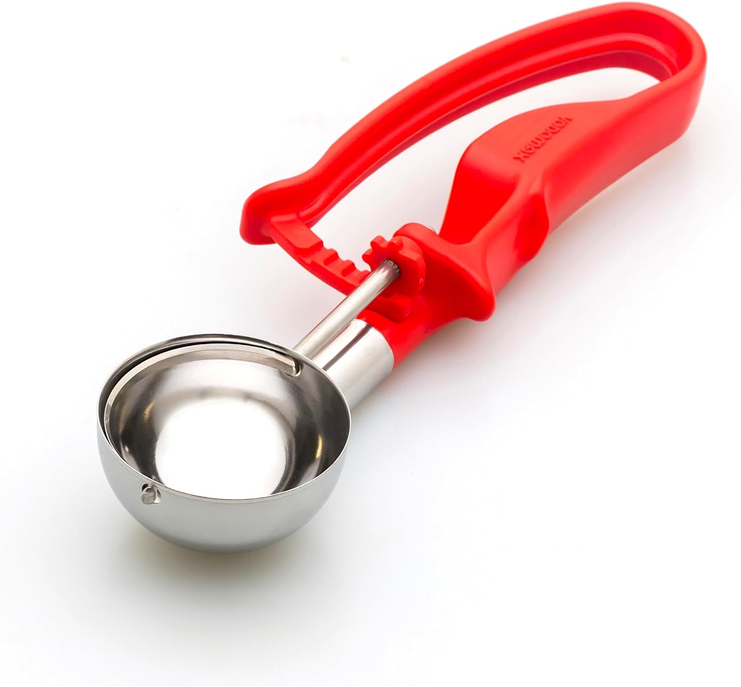 Size 24 RED (1.49 oz.) VODOMAX Best Rated Commercial Food Disher, 1-1/3 oz Disher, Stainless 18-10, Non-Spring Design, 1.5 oz Scoop, Portion Control Scooper, Ice Cream Baller, Potato Salad Scoop