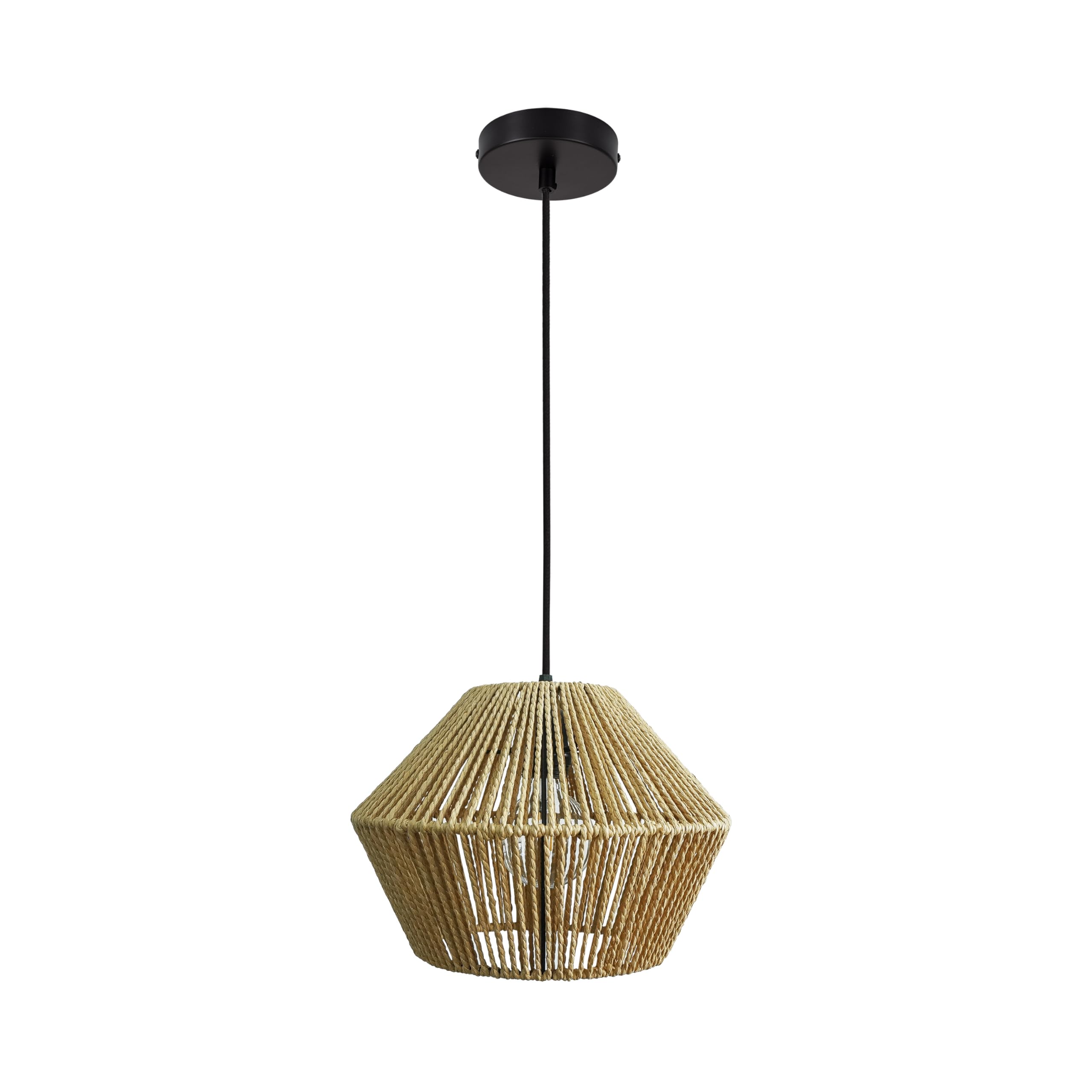 LEDKIA LIGHTING - Lámpara Colgante Kirito | Diseño Elegante y Único | Papel Trenzado Resistente | Compatible con Bombilla E27 | Uso Interior | Cable Ajustable; Natural