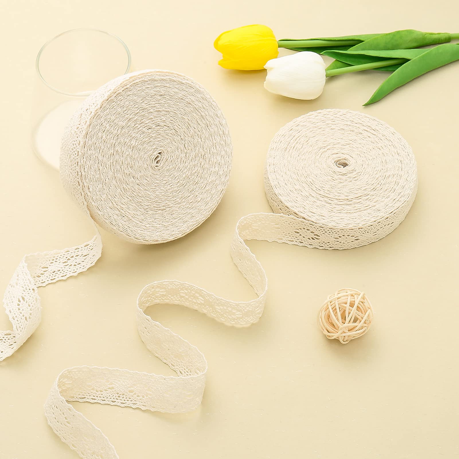 Ruban Dentelle Vintage 10m - Blanc 4.5cm | Pour Couture, Décoration Mariage, DIY | DAHI