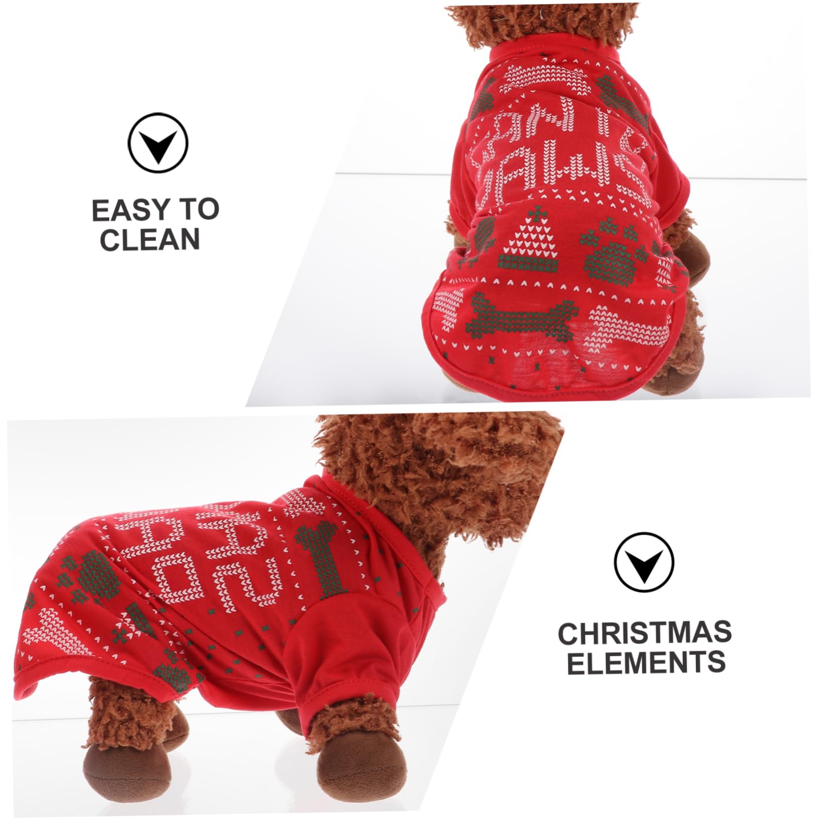 HMJGDHX 2 Pezzi di Vestiti per Cani con Motivo Natalizio T-Shirt per Animali Domestici Adorabile per Occasioni di Festa