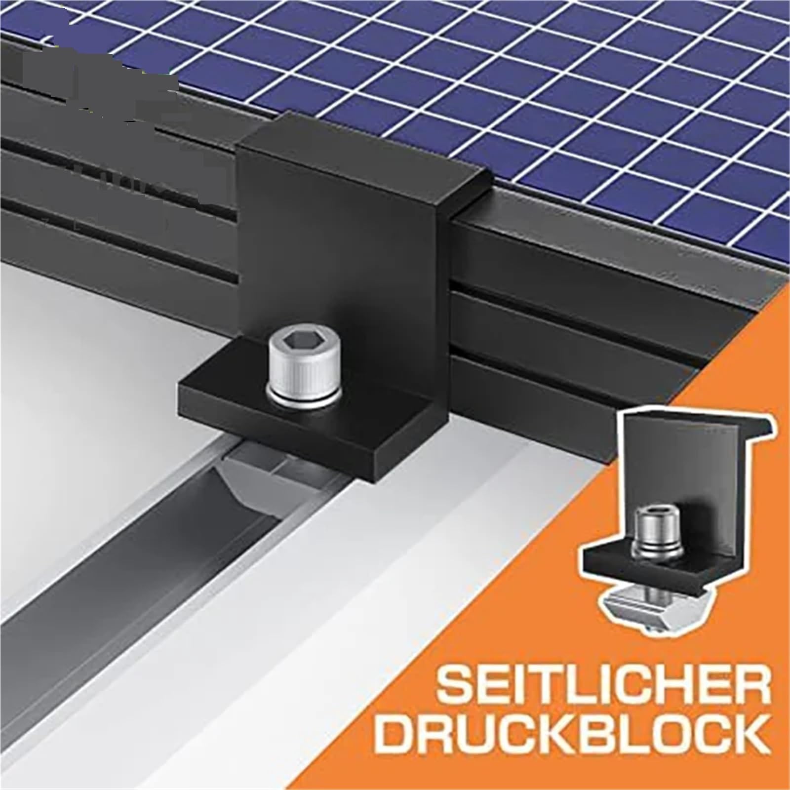 Supporti per pannelli solari, morsetti di fissaggio regolabili per pannello solare, estremità e clip centrale fotovoltaica per l'installazione di accessori (35 mm)