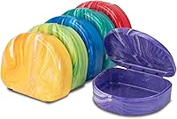 Vista 31 de Practicon Estuches de retención de mármol, funda de alineador de ortodoncia, soporte para protector bucal (paquete de 3) océano