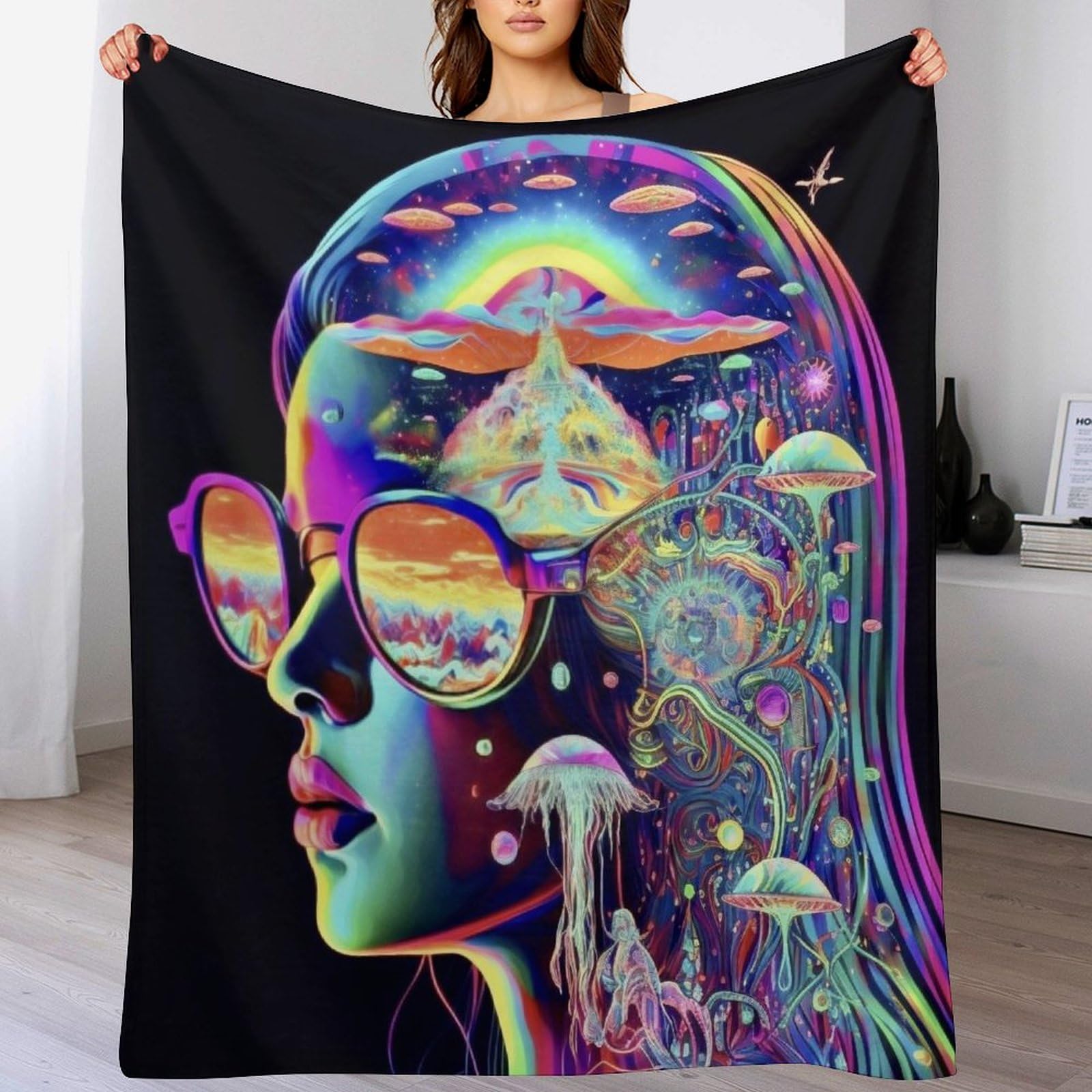 Couverture légère en polaire anti-froid pour lit et divan