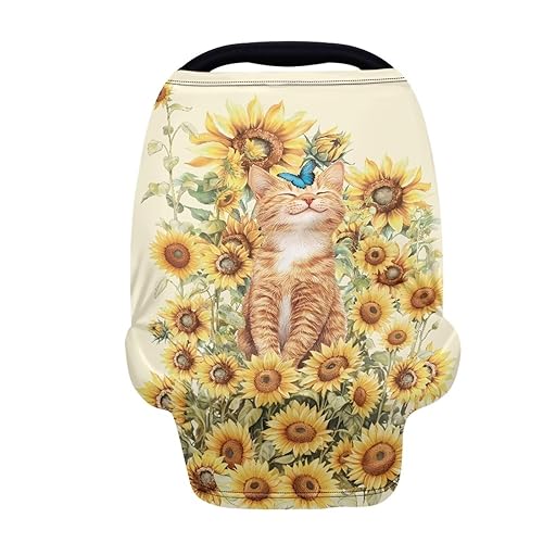 Miniatura 36 de Forchrinse Funda de asiento de coche de leopardo beige para bebés suave transpirable lactancia lactancia cubierta elástica infantil asiento de coche