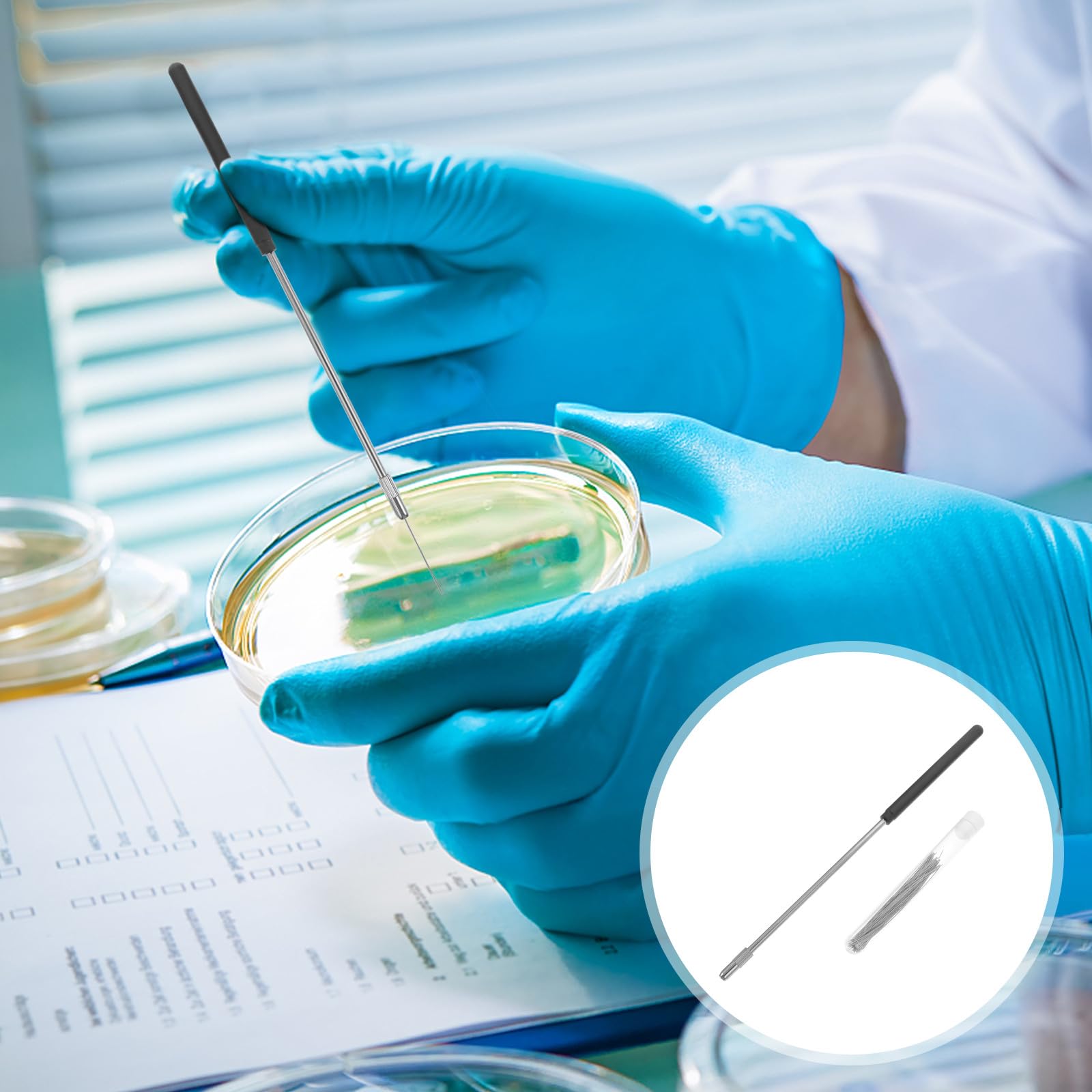 Baluue Impfstab Mikrobiologische Inokulationsteile mit Edelstahl Nickel-draht Zufällige Farbe für Wissenschaftliche Experimente und Kultivierung Laborbedarf