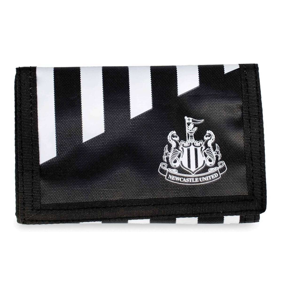Hy-Pro Cartera Oficial del Newcastle United F.C. - Diseño de Rayas, NUFC, Newcastle Merchandise Trifold, 4 Ranuras para Tarjetas, Monedero, Bolsa con Cremallera, Bolsillo para Efectivo, para niños y