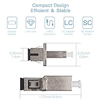 Vista 2 de Moocci Adaptador LC a SC (hembra a hembra) Conector de fibra óptica monomodo UPC Simplex Extensor de fibra óptica 1PC acopladores/brida